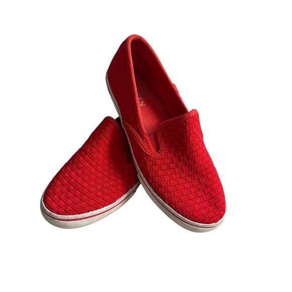 RALPH LAUREN Woven Janis Persimmon Slip On Sneakers Size 6.5 - Picture 4 of 7
